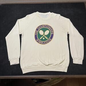 Vintage Wimbledon Sweatshirt 1960s Flocked 50s The Championships Tennis Crewneck